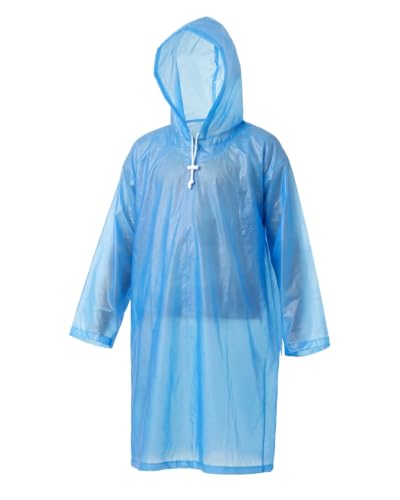 Image of Destinio Raincoat for Kids 6-12 Years, Waterproof Poncho for Kids, Thick PVC Knee Length Raincoat for Boys, Full Sleeve, Hood with Drawstring, Reusable Rain Coat for Girls, School Children