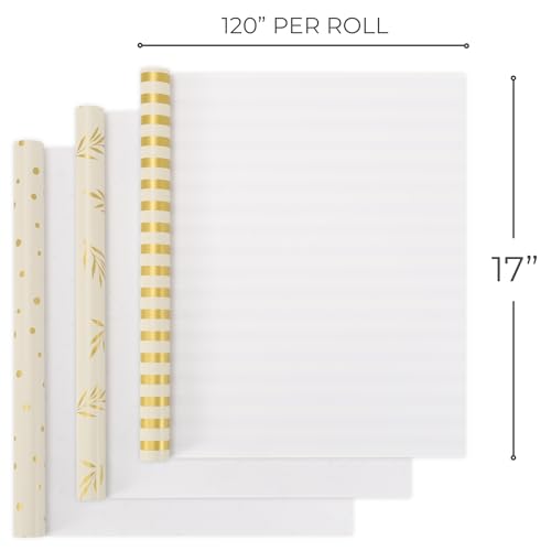 ZICOTO Gift Wrapping Paper Set of 3 - Beautiful Rolls for All Occasions
