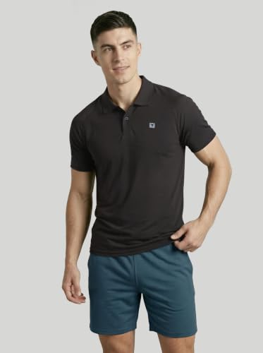 Image of TECHNOSPORT Men's Slim Fit Half Sleeve Polo T-Shirt with Collar, Double Cool Quick Dry Moisture Wicking Polo Tee for Gym Sports Golf and Casual Wear