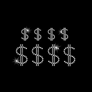 Rhinestone Transfer Dollar Signs DIY, Heat Transfer, Iron-on, Money