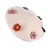 TOYANDONA Warm Woolen Beret Hat with Flower Decoration, Painter Beanie Cap for Fall Winter, Beige ’s Fashion Beret for Cold Weather