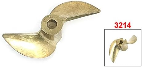 uxcell RC Boat Propeller 3.18mm Shaft 2 Vanes 32mm 1.4 P/D Fan Shape Brass CW Rotating Propeller Props for RC Boat image 3