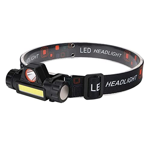 SHINEOFI Frontal LED USB Recargable Xpe Cob con Imán Compacto y Camping Senderismo y Negro