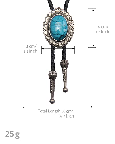 Image of Jeilwiy Bolo Tie for Men Western Cowboy Tie Necklace Gold Bolo Tie Leather Necktie Halloween Tie Accessories for Women