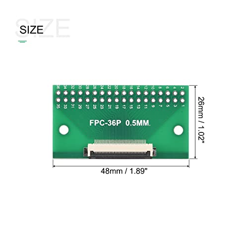 sourcing map 2 Stück FFC FPC PCB Konverterplatine 36 Stifte 0.5mm Neigung auf DIP 2.54mm Einseitig für LCD 3D Drucker Kamera DVD TV Laptop Audio