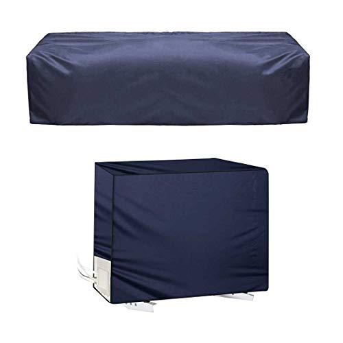 Image of Premium Split AC Cover Combo Set for 1 & 1.5 Ton - Heavy-Duty Navy Blue Waterproof Indoor & Outdoor Covers, Dustproof and UV-Resistant, Universal Fit for All Brands, Year-Round Weather Solution