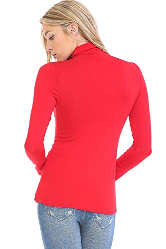 Image of Women's Lightweight Long Sleeve Turtleneck Top Pullover Sweater (S-3XL)