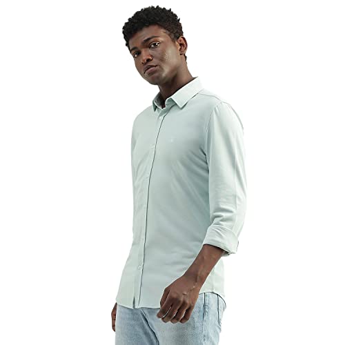 Image of UNITED COLORS OF BENETTON Men's Cotton Solid Slim Fit Shirt