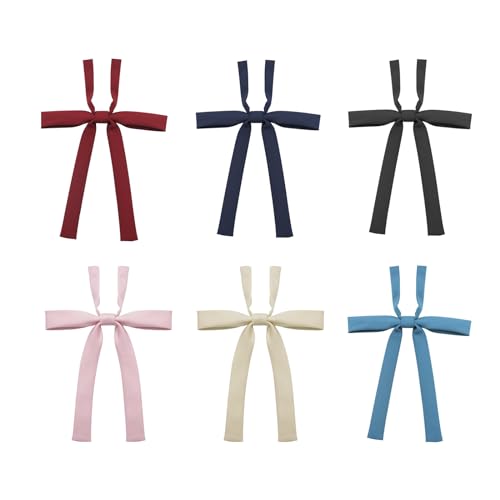 Fashion Bowknot Neckties For Students Unisex Solid Color Necktie Knot Free Cute Neckwear Girl Boys Uniform Accessories Bow Tie Student Adjustable Neck Ties For Women Girl Handmade Pre-tied Tie