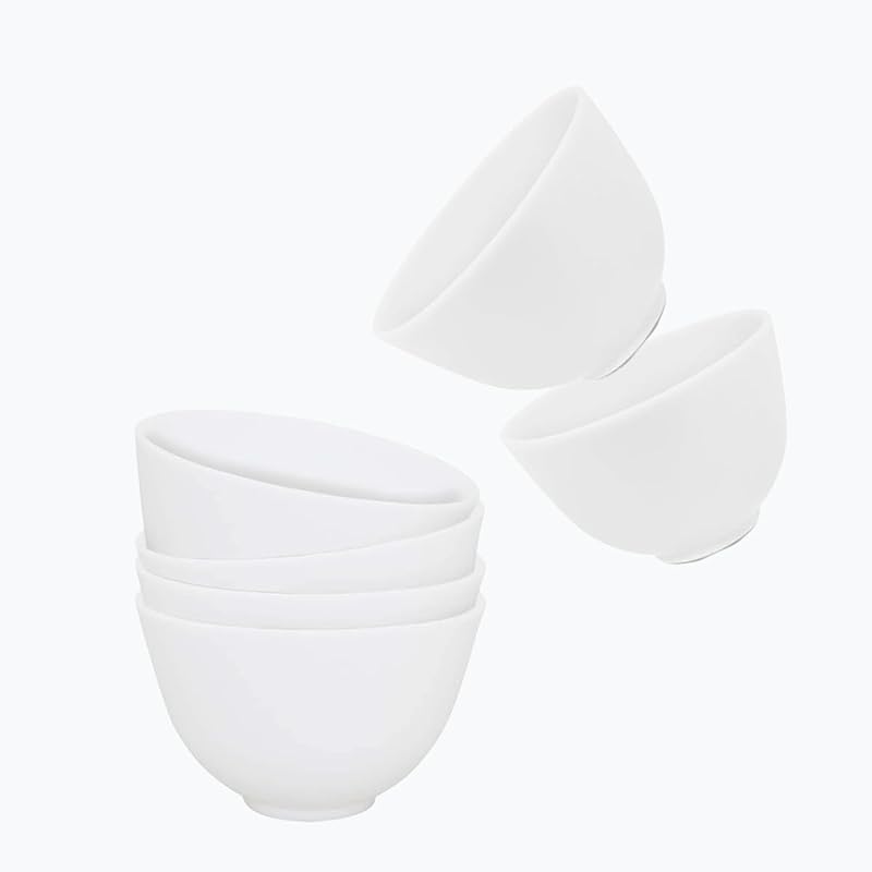 PLINNILUY Conjunto com 6 tigelas redondas de silicone para mistura
