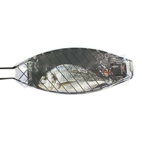 Fackelmann Grill, wendbar, Fisch, Grill, Holzgriff, 60 cm, 1 Stück, Stahl