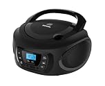 Roxel RCD-S50BT Portable Boombox CD Player with FM Radio, BT Wireless Streaming, USB MP3 Playback, AUX In, and Dual Power Option