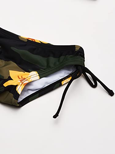 Kanu Surf Girls' Daisy UPF 50+ Beach Sport Halter Tankini 2-Piece Swimsuit, Rylie Army Green, 123