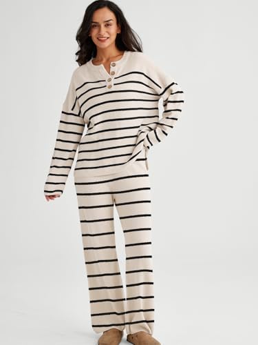 Image of LILLUSORY Women's 2 Piece Lounge Sets Oversized Slouchy Matching Cozy Knit Sets