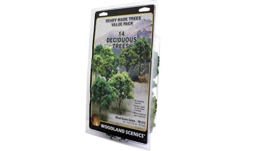 Arbres feuillus miniatures Woodland Scenics - Lot de 14 de tailles variées