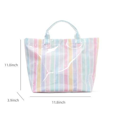 Image of Lushandy PVC Tote Bag for Women Jelly Beach Bag Top Handle Hobo Handbag | Water-Resistant, Wipe Clean, Lightweight