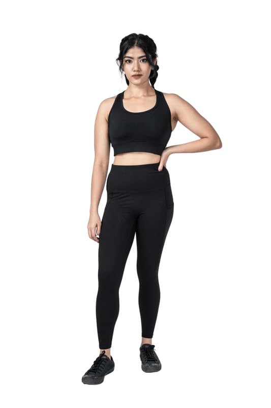 Image of Gym Wear Co-ord Set for Women Stretchable Top & Leggings for Women's & Girls Suitable for Yoga Jogging & Gym Western Coord Set
