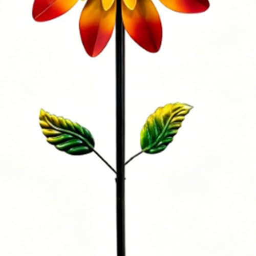 Hilandero de viento de girasol con base de hierro inoxidable 7
