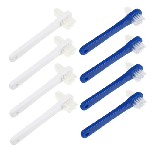 TOBBOMEY 8 piezas Cepillo Dientes Dual Cabezal Portátil Suave Cerdas Para Limpieza Postizos