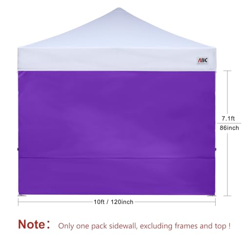 Image of ABCCANOPY Instant Canopy SunWall 10x10 FT No Frame or Top, Purple