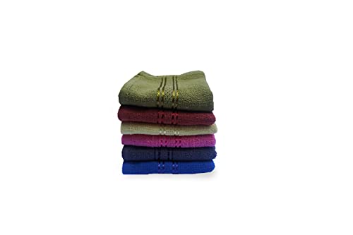 Image of Space Fly 500 GSM Fresh Loom Soft Cotton Face Towel for Women - Absorbent Washcloths & Handkerchief Set for Home, Gym & Baby Care (Size-10x10 Inch, Multicolor) (Set of 10)