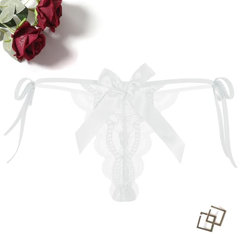 Avidlove Lace Panties Sexy Briefs G-String Thongs T-Back Underwear White