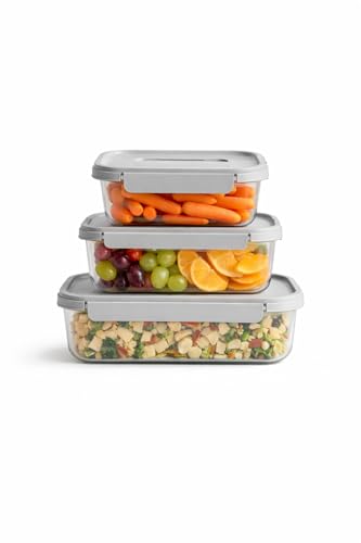 Image of LocknLock Nestopia Large Food Storage Container Set - 500ml, 920ml, 1600ml (Set of 3) Airtight Nestable & Stackable, BPA-Free with Modular Design, Microwave Freezer Dishwasher Safe