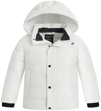 wantdo Boys' Winter Coat Waterproof Puffer Jacket Warm Parka Waterproof with Hood