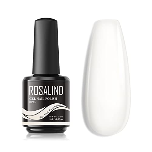 ROSALIND Aufbaugel für Gelnägel, Milchig Weiß 15ml Builder Stärkendes Gel, Nail Extension Gel Nagelgel für Nagelverlängerung Reparatur, UV/LED-Nagellack für Nagelstärkung, Nail Art