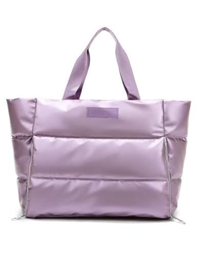 Bolsa Puffer perfeita para treino, trabalho e faculdade que cabe notebook - Flexibilizando (Lilás)