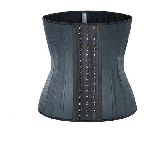 Gaine amincissante corset en latex pour femmes entraîneur de taille noir 25 os