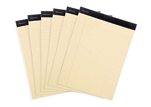 Image of Mintra Office Canary Legal Pads - Premium Quality Heavyweight Paper With Micro-perforated sheets, Smooth-lined paper, Ideal for Office Tasks, Assignments or Notes, Meetings, and Journaling, 6 pack, Yellow Paper, Narrow Ruled, Premium Writing Pad, 8.5 inchx11 inch