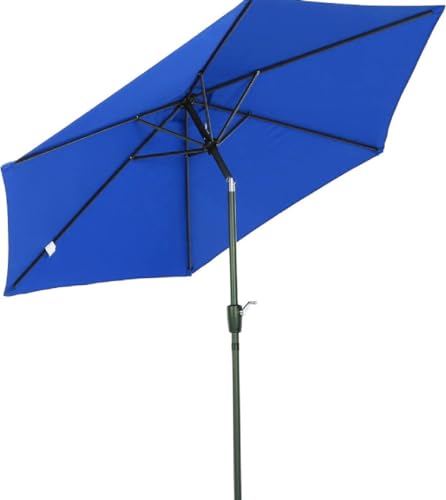 azorex Sombrilla Parasol Reclinable para Jardín Patio Terraza Playa Piscina con Manivela Protector UV Φ2.7x2.35m Aluminio (Azul)