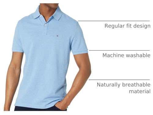 Image of Tommy Hilfiger Mens Short Sleeve Cotton Pique Polo Shirt in Regular Fit