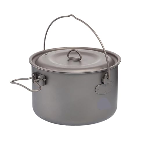 Generisch Compatible con vajilla for Acampada, Juego de Utensilios Cocina, caldero for Turismo, Olla al Aire Libre, sartén, Picnic, Senderismo(1300ML Titanium Pot)