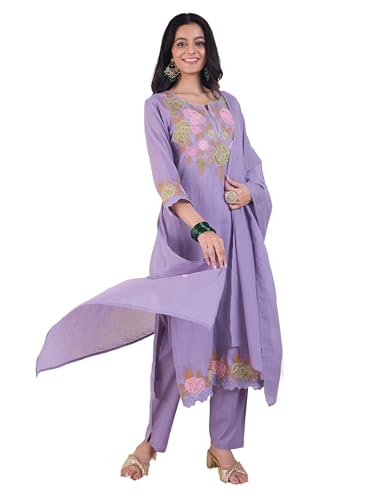 Image of INDO ERA Women Pure Cotton Kurta Set with Dupatta | Festive Suit Set, 11960