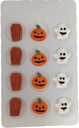 Halloween Sprinkles Icing Decoration for Cupcake Decorating, Halloween Pumpkin, Edible Ghost Tombstones Cake Cupcake Topper for Baking Cookie Ice Cream Candy Decoration