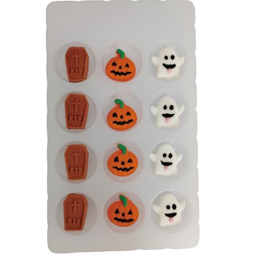 Image of Halloween Sprinkles Icing Decoration for Cupcake Decorating, Halloween Pumpkin, Edible Ghost Tombstones Cake Cupcake Topper for Baking Cookie Ice Cream Candy Decoration