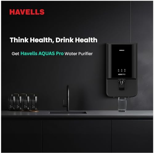 Image of Havells Aquas Pro 7L Water Purifier | RO+ UV+Copper+Zinc+Magnesium | 2 Year Free Service (Filter Included) | Free TDS Meter | No AMC | 7-stages | Saves 40% Water | Suitable for all Water Sources