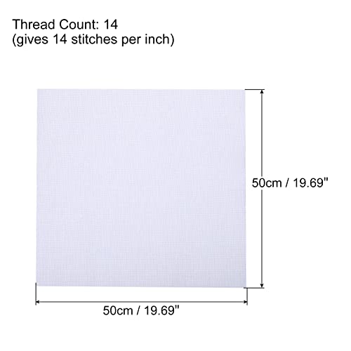 Image of PATIKIL 14 Count Cross Stitch Cloth 20 inch x 20 inch, Embroidery Cotton Fabric for DIY Needlework, White
