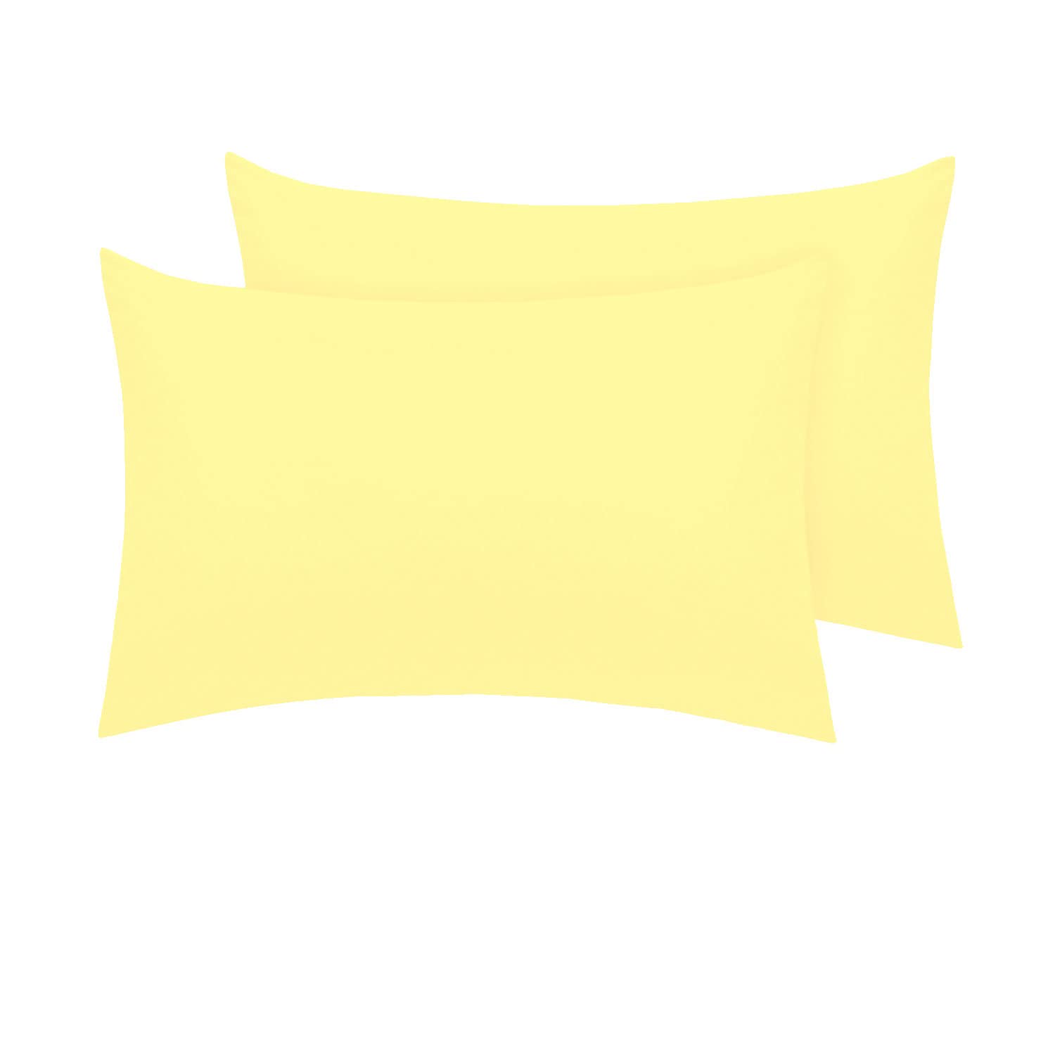Pizuna Mellow Yellow Pure Combed Cotton Housewife Pillowcases 2 Pack 48X74cm, 600 Thread Count 100% Long Staple Combed Cotton Pillow Cover, Soft Sateen Housewife Pillow Cases (100% Cotton Pillowcase)