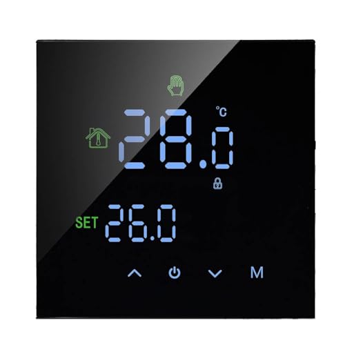 Kioball Termostato de Calefacción de Pared para Suelo Radiante con WiFi Inteligente Tuya, Control de Voz Programable, Luz de Fondo Ajustable A