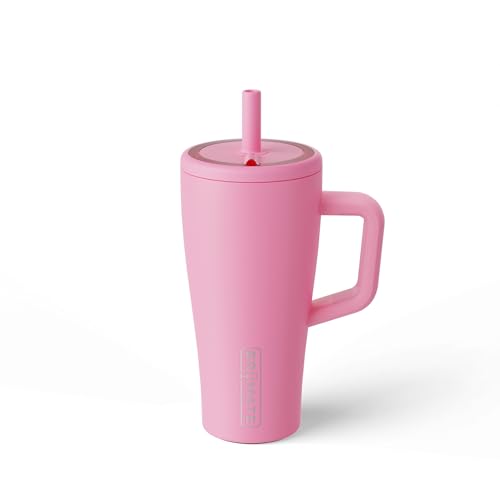 Image of BruMate Era 20 oz Tumbler with Handle and Straw | 100% Leakproof Insulated Tumbler with Lid and Straw | Made of Stainless Steel | Cup Holder Friendly Base | 20oz (Primrose)