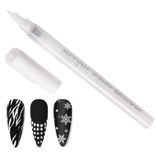 Fine Tip Nail Art Pens - Quick Dry Nail Decoration & Drawing Pen, Varnish & Polish Pencil for DIY Art - French Manicure Pen, White Fingernail Tool