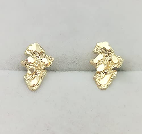 10k Yellow Gold Small Nugget Earrings2
