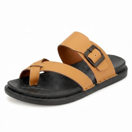 Image of KRISMO Men's Rich Quality|Perfect Style|Ultalightweight Synthetic Leather Buckle Sandal