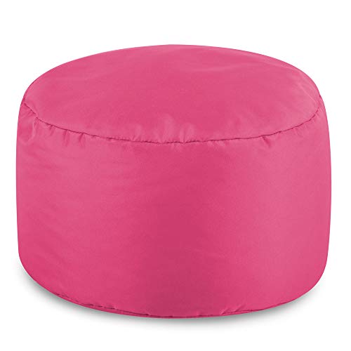 Bean Bag Bazaar Repose-Pied Pouf Rond d’extérieur et intérieur, 38cm x 20cm (Rose, 1) Cover