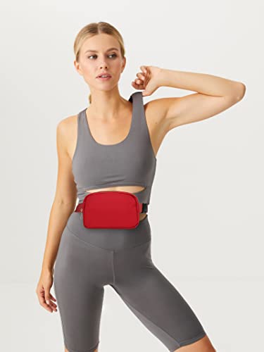 Everywhere Belt Bag, Fashion Small Waist Pouch Fanny Pack Crossbody Bags For Women Men, Unisex Mini Belt Bag With Adjustable Strap For Travel Run Outdoor Cycling And Shopping(Red) #TOP2