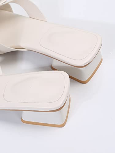 Womens Bow Dressy Low Heel Sandals Slides Summer Chunky Block Heeled Open Toe Mules Slip On Slippers Shoes #TOP6