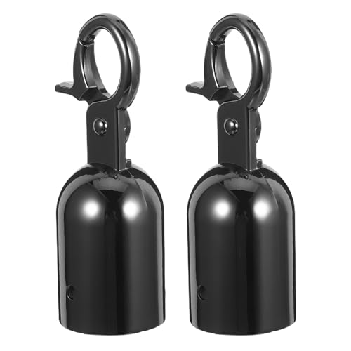 Healifty 2pièces Embouts de Corde Métallique Noir avec Crochet et Fermoir Mousqueton pour Fixation de Garde-corps et Cordes de Terrasse